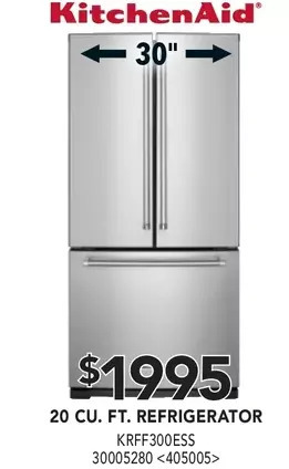 Lowe's Kitchenaid 20 cu. ft. refrigerator offer