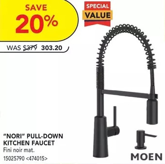 Lowe's Moen nori pull-down kitchen faucet offer
