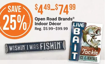 Bass Pro Open road brands indoor décor offer