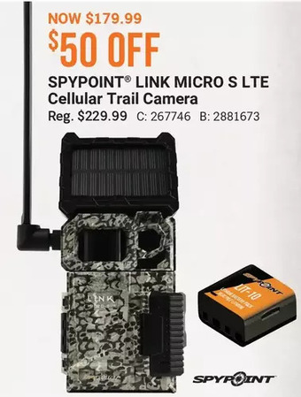 Bass Pro Spypoint link micro s lte cellular trail camera offer