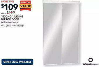 RONA Colonial elegance econo sliding mirror door offer