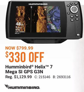 Bass Pro Humminbird helix 7 mega si gps g3n offer