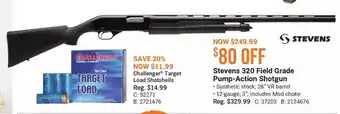 Cabela's Stevens 320 field grade pump-action shotgun offer