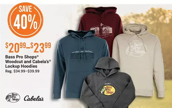 Bass Pro Bass pro shops woodcut and cabela's lockup hoodies offer