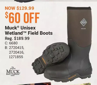 Cabela's Muck unisex wetland field boots offer