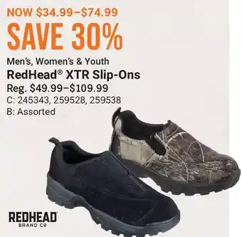 Bass Pro Men's, women's & youth redhead xtr slip-ons offer