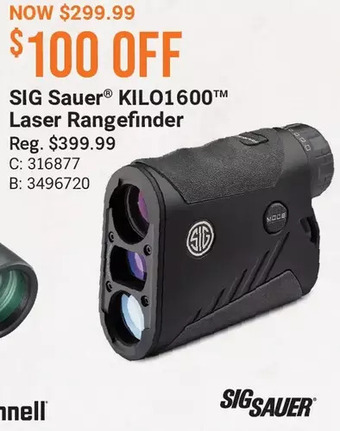 Cabela's Sig sauer kilo1600 laser rangefinder offer