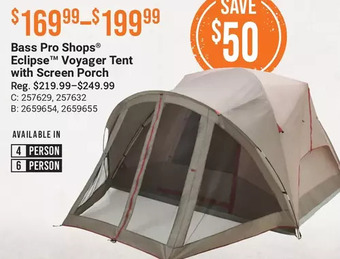 Bass pro shops eclipse voyager tent with screen porch
