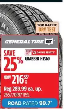 Canadian Tire General tire grabber hts60 offer