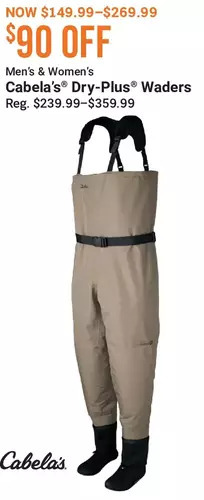 Bass Pro Men's & women's cabela's dry-plus waders offer