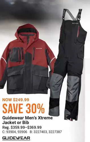 Cabela's Guidewear men's xtreme jacket or bib offer