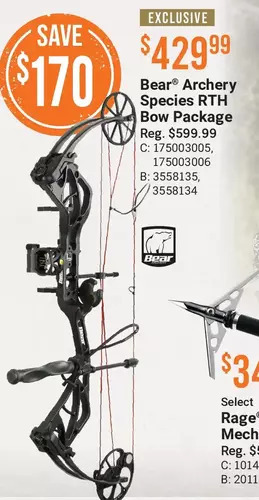 Cabela's Bear archery species rth bow package offer