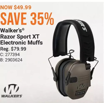 Cabela's Walker's razor sport xt electronic muffs offer