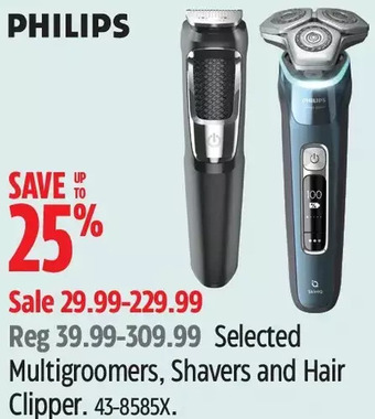 Canadian Tire Philips multigroomers, shavers and hair clipper offer