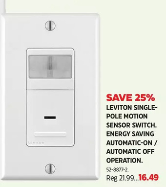 Canadian Tire Leviton single-pole motion sensor switch offer