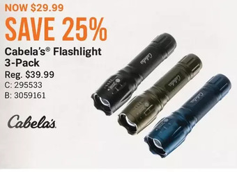 Cabela's Cabela's flashlight 3-pack offer