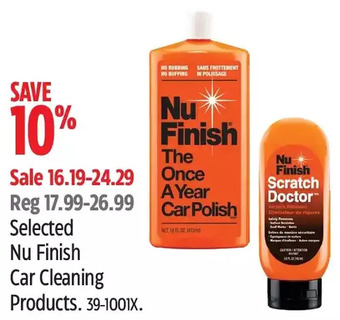 Canadian Tire Nu finish car cleaning products offer