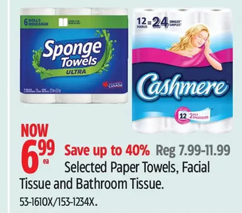 Canadian Tire Paper towels, facial tissue and bathroom tissue offer