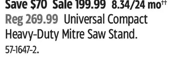Canadian Tire Universal compact heavy-duty mitre saw stand offer