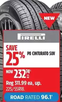 Canadian Tire Pirelli p8 cinturato suv tires offer