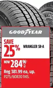 Canadian Tire Good year wrangler sr-a offer