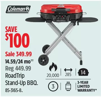 Canadian Tire Coleman roadtrip stand-up bbq offer