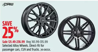 Canadian Tire Crw alloy wheels offer