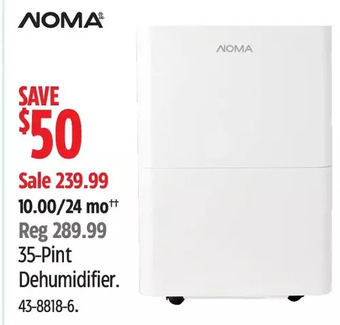 Canadian Tire Noma 35-pint dehumidifier offer