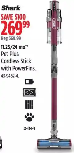Canadian Tire Shark pet plus cordless stick offer