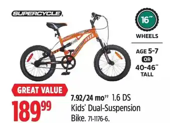 Canadian Tire Supercycle kids' dual-suspension bike offer