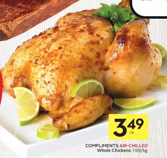 Foodland Compliments air-chilled whole chicken offer