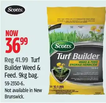 Canadian Tire Scotts turf builder weed & feed. 9kg bag offer