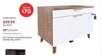 Staples Union & scale 29 2-drawer lateral file cabinet offer