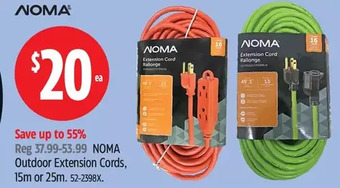 Canadian Tire Noma outdoor extension cords offer