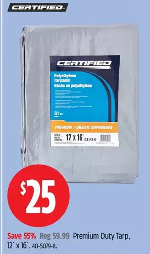 Canadian Tire Certified premium duty tarp offer