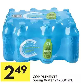 Foodland Compliments spring water offer