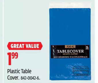Canadian Tire Plastic table cover offer