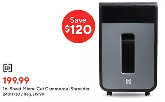 Staples Tru red 16-sheet micro-cut commercial shredder offer