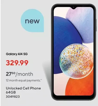 Staples Galaxy a14 5g unlocked cell phone offer