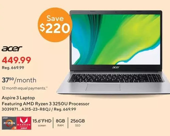 Staples Acer aspire 3 laptop offer