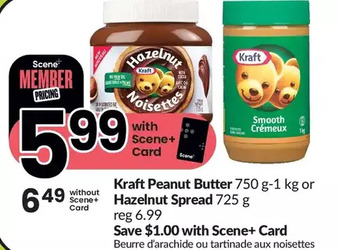 FreshCo Kraft peanut butter or hazelnut spread offer