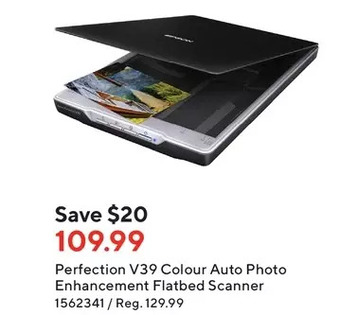 Staples Perfection v39 colour auto photo enhancement flatbed scanner offer