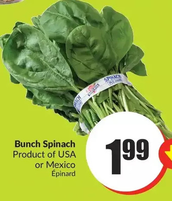 FreshCo Bunch spinach offer