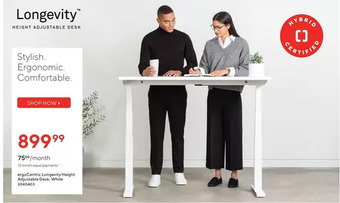 Staples Ergocentric longevity height adjustable desk offer