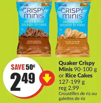 FreshCo Quaker crispy minis or rice cakes offer