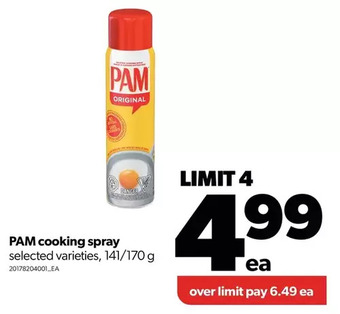 Real Canadian Superstore Pam cooking spray offer