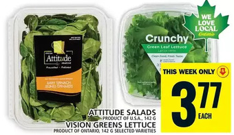 Food Basics Attitude salads | vision greens lettuce offer