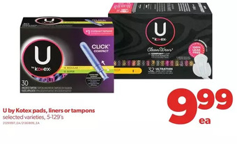 Real Canadian Superstore U by kotex pads, liners or tampons offer