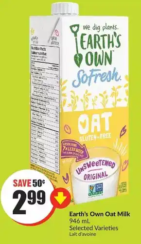 FreshCo Earth's own oat milk offer