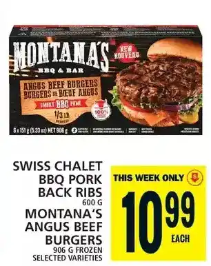 Food Basics Swiss chalet bbq pork back ribs | montana's angus beef burgers offer